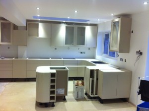 Kitchen fitter Guildford Installation in progress